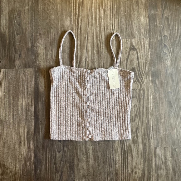 New Cream Knit Cami/Crop Top (Size Small) - Picture 1 of 4